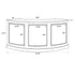 Chivari 7' White 3 Panel Quarter Round Serpentine Bar with HPL Flush Top BAR-SERP3-84KTFL-WHT-AX-T