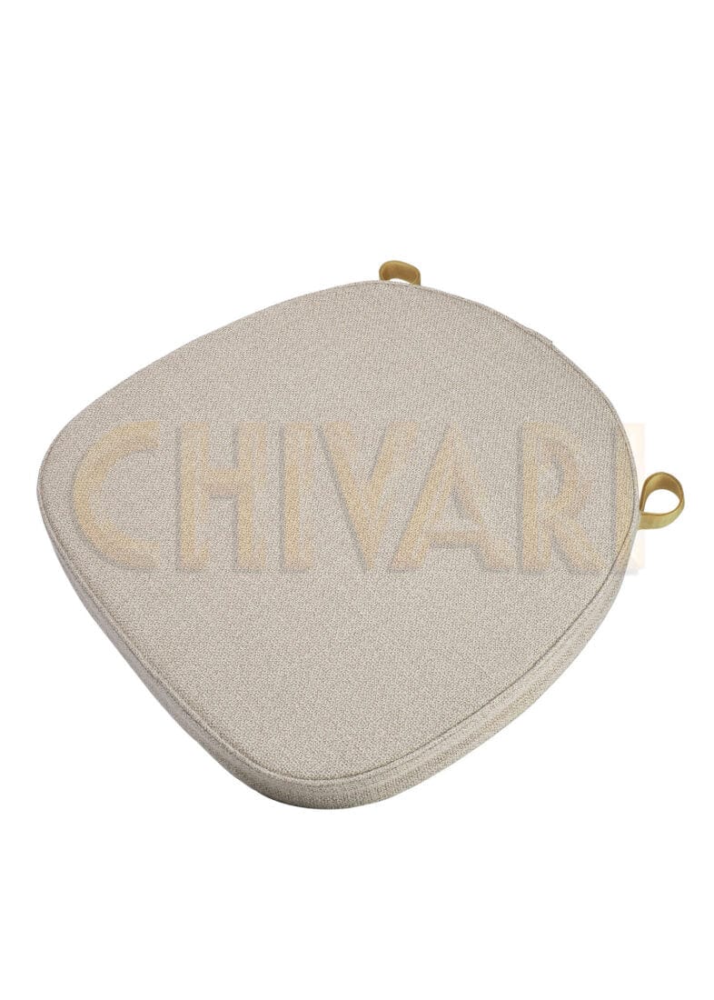 Chivari Beige Tweed 2" Thick Cross Back Cushion CUSHXSTRAP-BUR-COT-TAN-AX-T