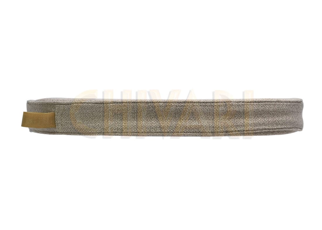 Chivari Beige Tweed 2" Thick Cross Back Cushion CUSHXSTRAP-BUR-COT-TAN-AX-T