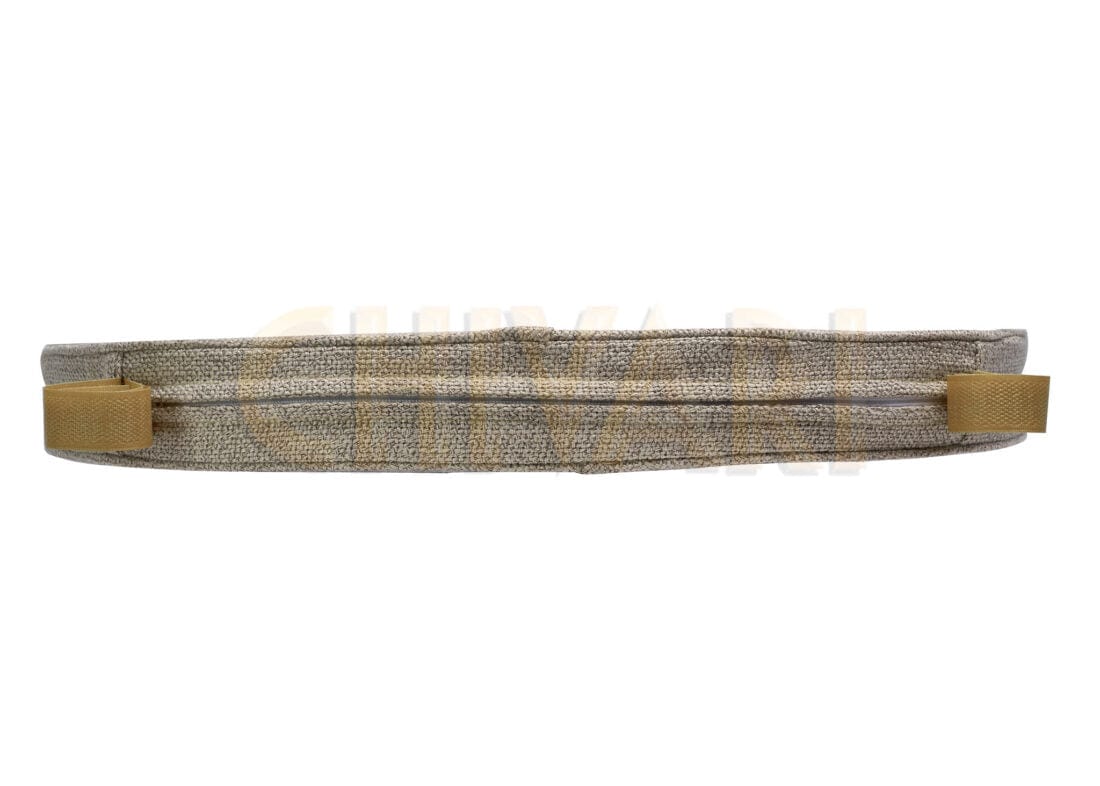 Chivari Beige Tweed 2" Thick Cross Back Cushion CUSHXSTRAP-BUR-COT-TAN-AX-T