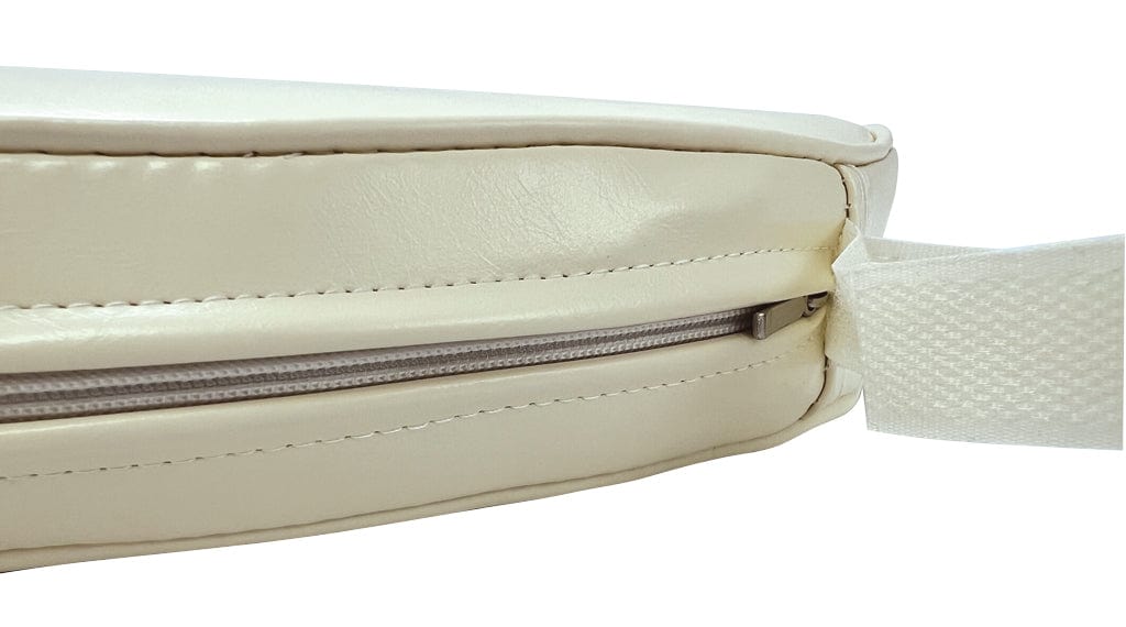 Chivari Ivory Vinyl 2" Thick Cross Back Cushion CUSHXSTRAPVINIVY-PVC-AX-T