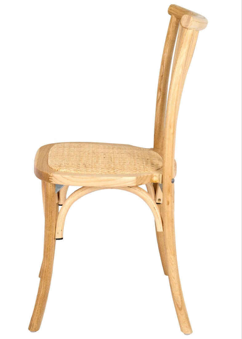 Chivari Natural ToughWood™ Willow Wood Chair With Rattan Seat and ColorCore CWWN-RS-AX-T