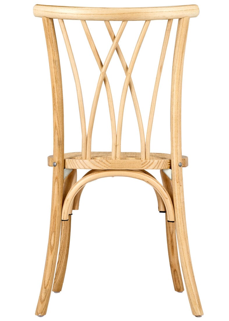 Chivari Natural ToughWood™ Willow Wood Chair With Rattan Seat and ColorCore CWWN-RS-AX-T