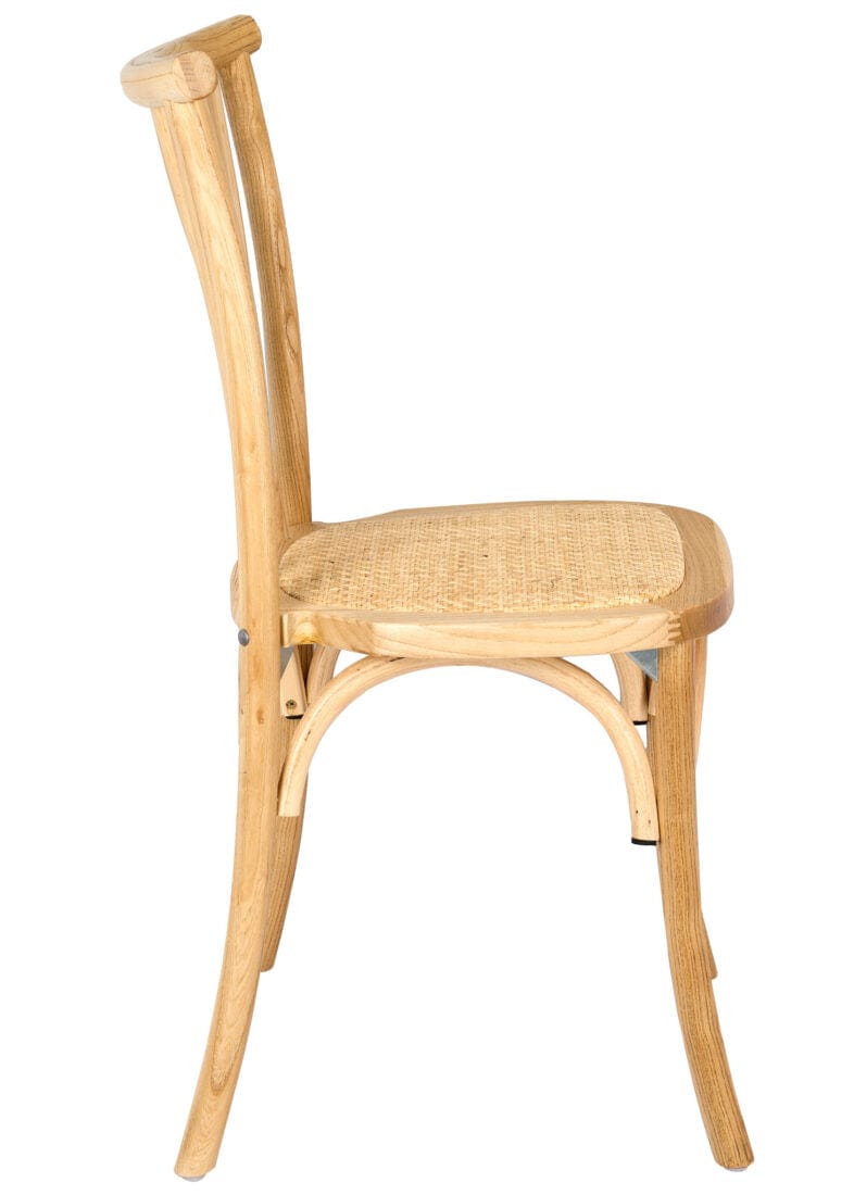 Chivari Natural ToughWood™ Willow Wood Chair With Rattan Seat and ColorCore CWWN-RS-AX-T