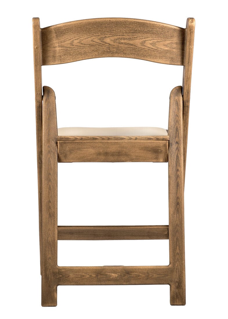 Chivari Chestnut Resin WoodGrain™ Folding Chair with Tan Cushion CFRCB-I-AX-T