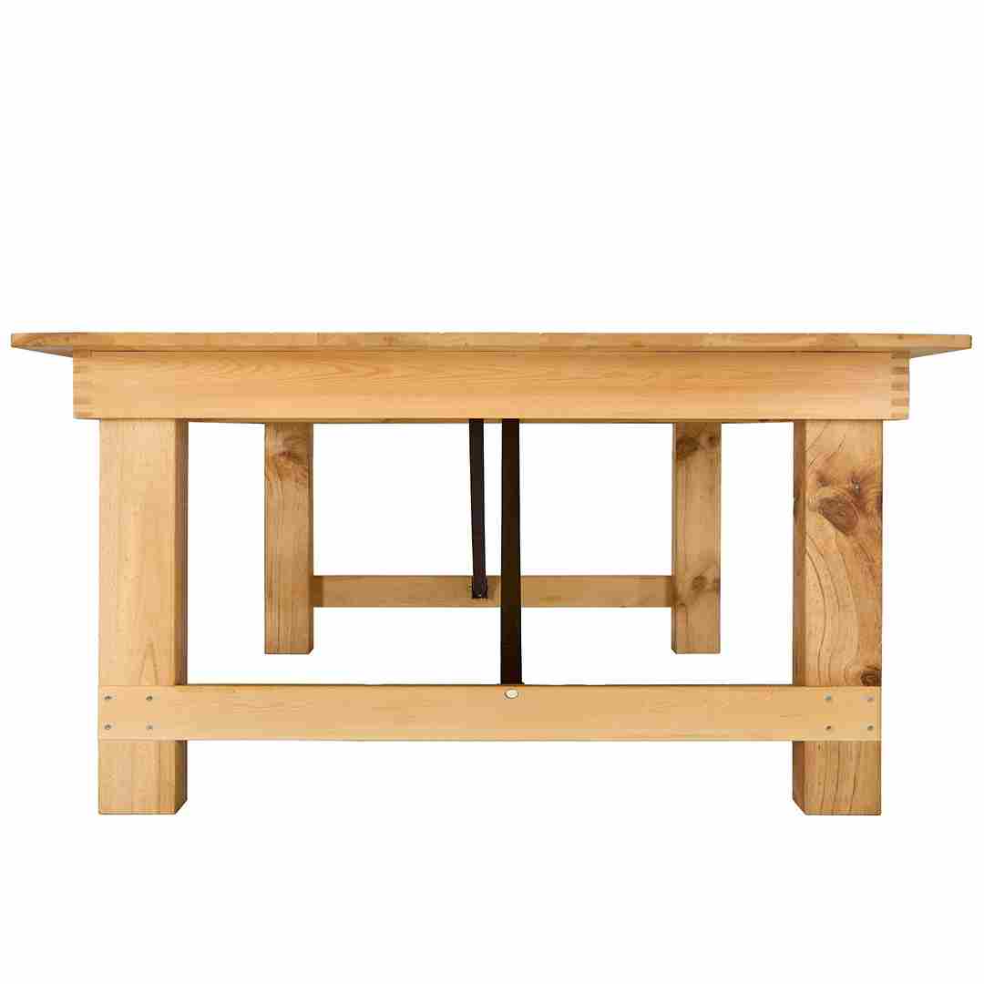 Chivari 72″ x 40″ (6 Foot ) Natural Rectangle Straight Leg Wood Farm Table TFARMRT7240-NATURAL-S-LEG-AX-T