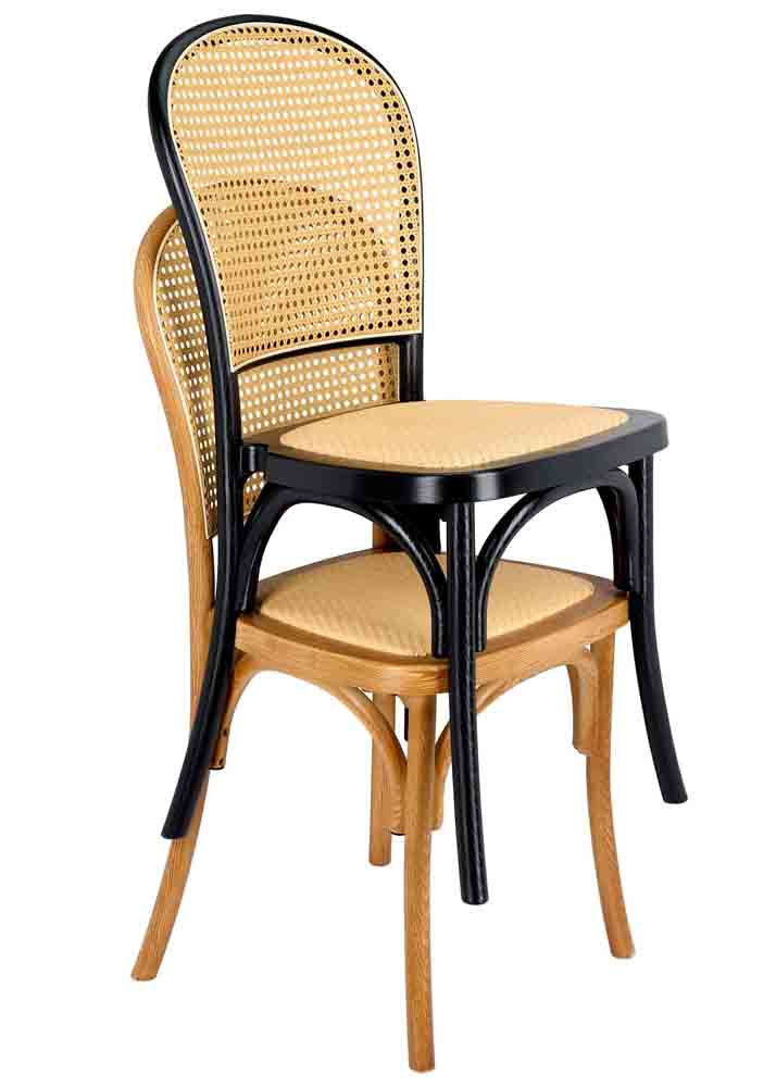 Chivari Black Bent Cane Resin Chair CBCBN-ZG-T