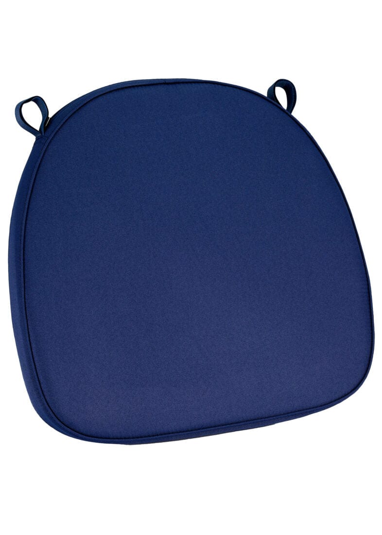 Chivari Navy Blue Fabric 2” Thick Cross Back Cushion CUSHXSTRAP-NVY-AX-T