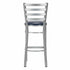 Chivari Ladder Back Bar Stool with Silver Frame and Navy Blue Vinyl Seat BLMSVNB-ZF-KT