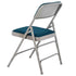 Chivari Navy Blue Metal Folding Chair with Blue Fabric Cushion CFMFNBGR1-CX-T