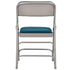 Chivari Navy Blue Metal Folding Chair with Blue Fabric Cushion CFMFNBGR1-CX-T
