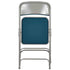 Chivari Navy Blue Metal Folding Chair with Blue Fabric Cushion CFMFNBGR1-CX-T