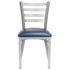 Chivari Ladder Back Restaurant Chair with Silver Frame and Navy Blue Vinyl Seat CLMSVNB-ZF-KT