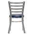 Chivari Ladder Back Restaurant Chair with Silver Frame and Navy Blue Vinyl Seat CLMSVNB-ZF-KT