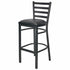 Chivari Ladder Back Bar Stool with Black Frame and Black Vinyl Seat BLMBVB-ZF-KT