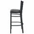 Chivari Ladder Back Bar Stool with Black Frame and Black Vinyl Seat BLMBVB-ZF-KT