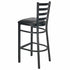 Chivari Ladder Back Bar Stool with Black Frame and Black Vinyl Seat BLMBVB-ZF-KT