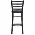 Chivari Ladder Back Bar Stool with Black Frame and Black Vinyl Seat BLMBVB-ZF-KT
