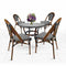 Toulouse Black and White French Bistro Set Includes 40" Table and 4 Chairs FBK-BLA-BLA4-AX