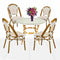 Toulouse White and Beige French Bistro Set Includes 40" Table and 4 Chairs FBK-WB-WB4-AX