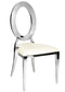 Chivari Silver Stainless Steel O Chair, Silver Frame with White Vinyl Seat COSSS-AX-T