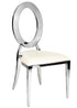 Chivari Silver Stainless Steel O Chair, Silver Frame with White Vinyl Seat COSSS-AX-T
