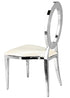 Chivari Silver Stainless Steel O Chair, Silver Frame with White Vinyl Seat COSSS-AX-T