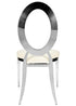 Chivari Silver Stainless Steel O Chair, Silver Frame with White Vinyl Seat COSSS-AX-T