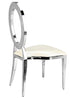Chivari Silver Stainless Steel O Chair, Silver Frame with White Vinyl Seat COSSS-AX-T