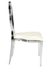 Chivari Silver Stainless Steel O Chair, Silver Frame with White Vinyl Seat COSSS-AX-T