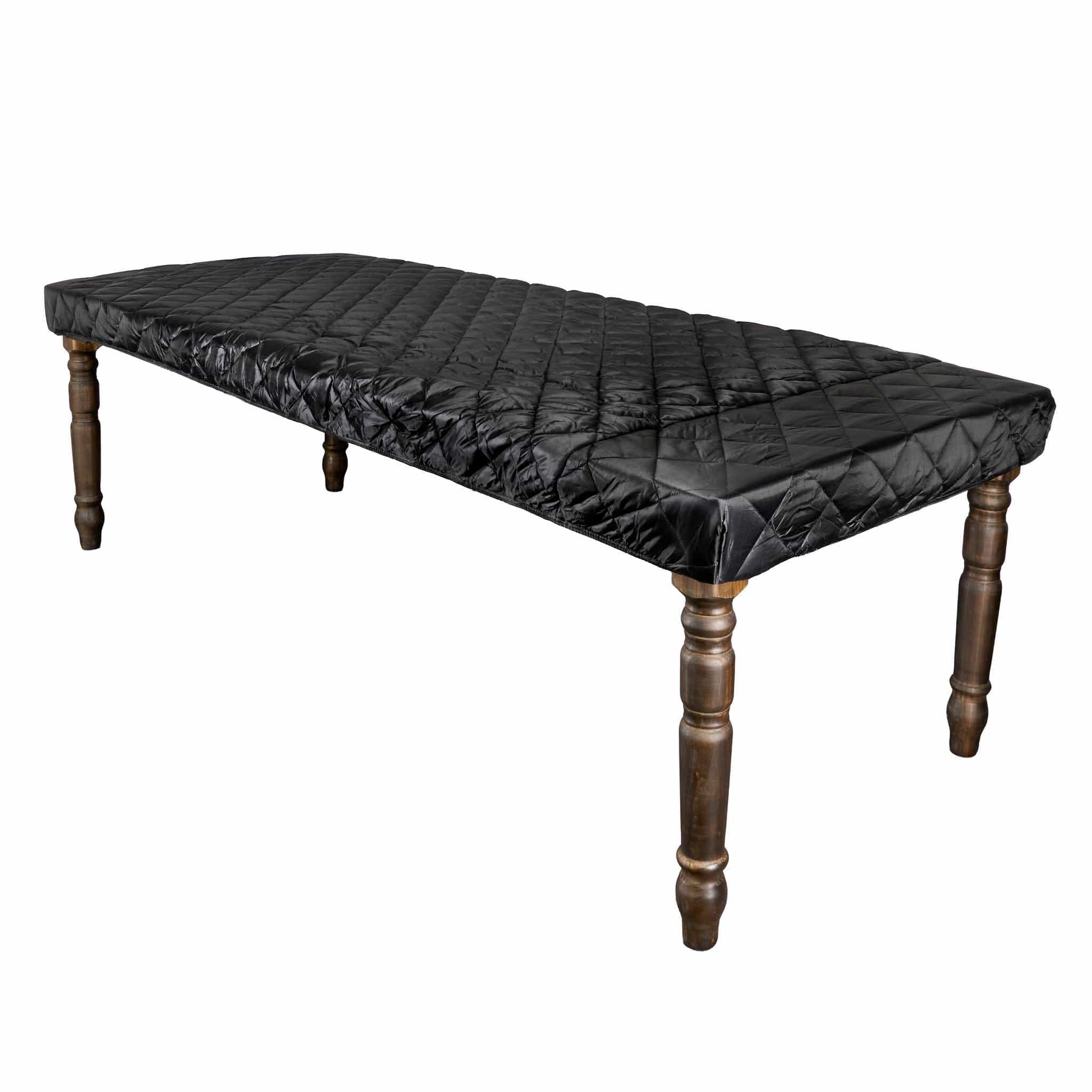 Chivari Black 72" x 40" (6 Foot) Rectangle Farm Table Protective Cover with Water Proof Bag P-CVR-FRM-7240-AX-T