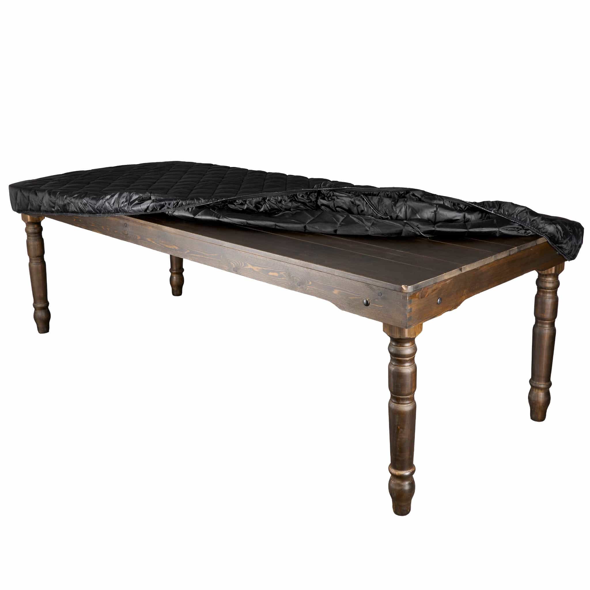 Chivari Black 72" x 40" (6 Foot) Rectangle Farm Table Protective Cover with Water Proof Bag P-CVR-FRM-7240-AX-T