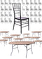 Chivari 100 Person Luxury Event Package:  Includes 100 Black Resin Steel Core Chiavari Chairs Plus 10 Round 72" Heavy Duty Banquet Folding Tables Plus a Banquet Table Cart PACK100CCRBSTEEL1072RD-T
