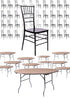 Chivari 100 Person Luxury Event Package:  Includes 100 Black Resin Steel Core Chiavari Chairs Plus 10 Round 72" Heavy Duty Banquet Folding Tables Plus a Banquet Table Cart PACK100CCRBSTEEL1072RD-T