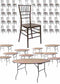 Chivari 100 Person Luxury Event Package:  Includes 100 Fruitwood Resin Steel Skeleton™ Chiavari Chairs Plus 10 Round 72" Heavy Duty Banquet Folding Tables Plus a Banquet Table Cart PACK100CCRFSTEEL1072RD-T