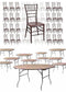 Chiavari The Luxury Combo - 100 Mahogany WoodGrain™ Resin Steel Skeleton™ Chiavari Chairs, 10 x 72" Round Plywood Tables, 1 Extra Large Table Cart PACK100CCRMBSTEEL1072RD-T