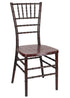 Chiavari The Luxury Combo - 100 Mahogany WoodGrain™ Resin Steel Skeleton™ Chiavari Chairs, 10 x 72" Round Plywood Tables, 1 Extra Large Table Cart PACK100CCRMBSTEEL1072RD-T