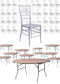 Chivari 100 Person Luxury Event Package:  Includes 100 Silver Resin Steel Skeleton™ Chiavari Chairs Plus 10 Round 72" Heavy Duty Banquet Folding Tables Plus a Banquet Table Cart PACK100CCRSSTEEL1072RD-T