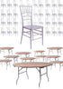 Chivari 100 Person Luxury Event Package:  Includes 100 Silver Resin Steel Skeleton™ Chiavari Chairs Plus 10 Round 72" Heavy Duty Banquet Folding Tables Plus a Banquet Table Cart PACK100CCRSSTEEL1072RD-T