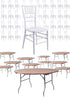 Chivari 100 Person Luxury Event Package:  Includes 100 White Resin Steel Skeleton™ Chiavari Chairs Plus 10 Round 72" Heavy Duty Banquet Folding Tables Plus a Banquet Table Cart PACK100CCRWSTEEL1072RD-T