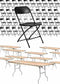 Chivari 100 Black Poly Folding Chairs + Ten 8' (96" x 30") Rectangular Plywood Banquet Tables PACK100CFPB-CX-T-TPLYRT9630M