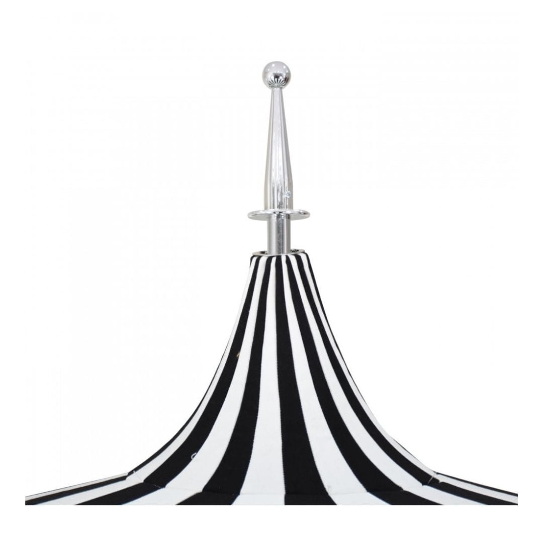 California Umbrellas Sunflower Yellow 8.5' Classic Pagoda Series Sunbrella Fabric Patio Umbrella with White Aluminum Pole and Push Lift CAL-SMPT852174CLAS-5457
