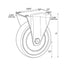 Chivari A Pair of Fixed and Swivel Wheels 5" for Fixed Carts 102 / 105 / 109 / 113 PARTS-WHEEL-FCCART5-KT