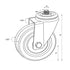 Chivari Fixed Wheel for Hanging Cart 4" with Brake for Carts 101 / 101TBL / 111 / 112 PARTS-WHEEL-HCCART4-FIXED-KT