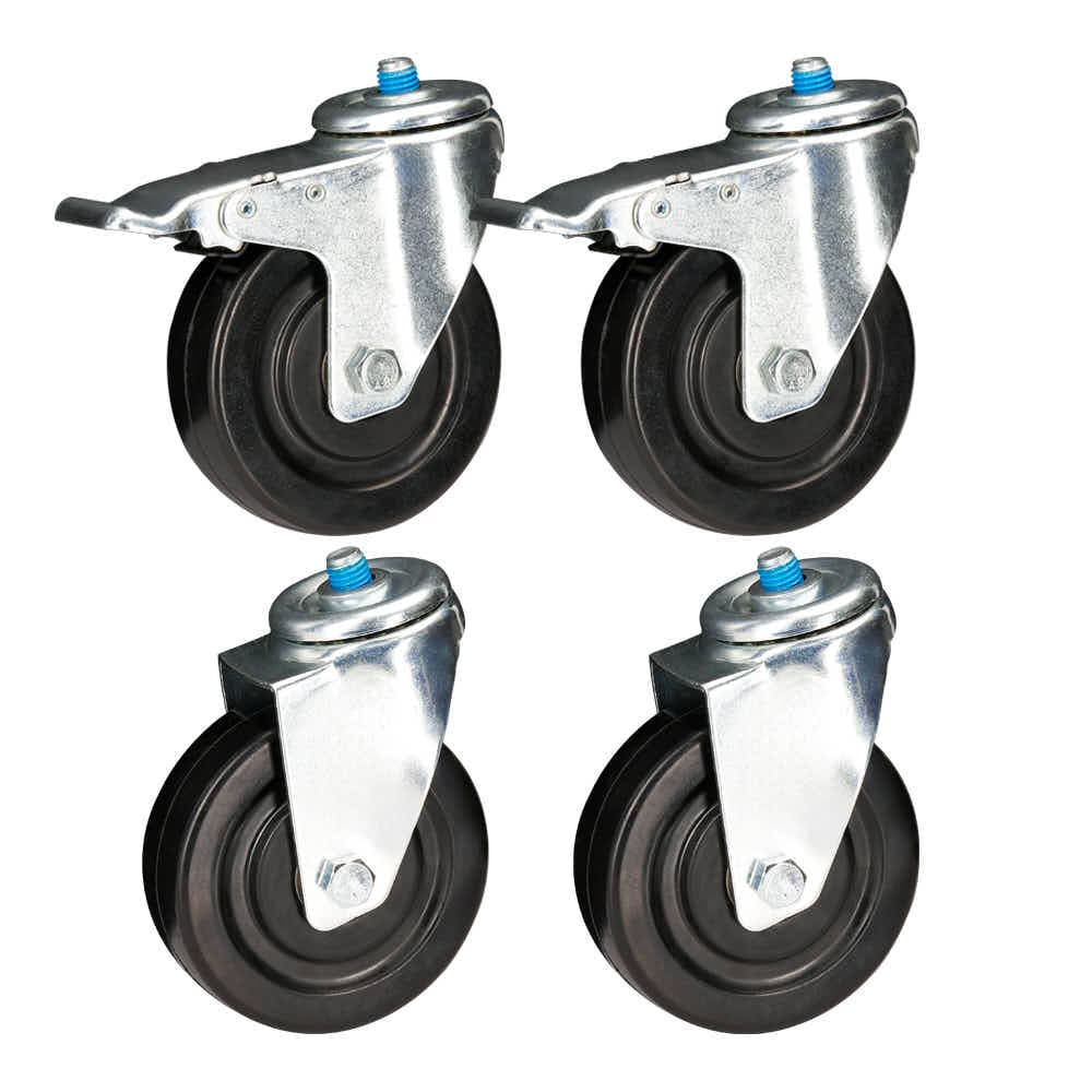 Chivari A Pair of Fixed and Swivel Wheels 4" for Hanging Carts 101 / 101TBL / 111 / 112 PARTS-WHEEL-HCCART4-KT