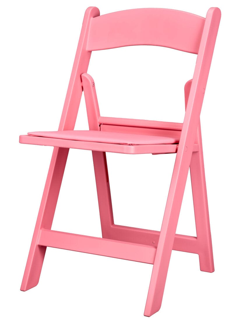 Chivari Pink ToughResin™ Folding Chair with Pink Vinyl Cushion CFRP-AX-T