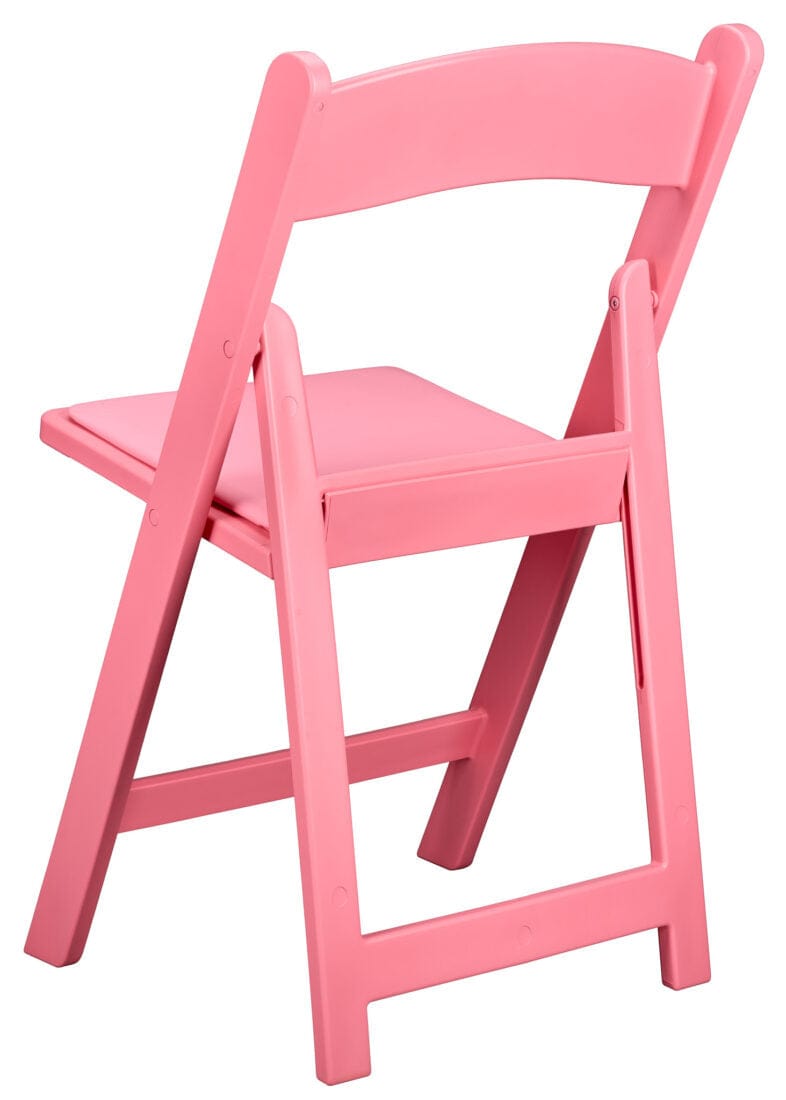 Chivari Pink ToughResin™ Folding Chair with Pink Vinyl Cushion CFRP-AX-T