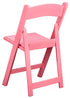 Chivari Pink ToughResin™ Folding Chair with Pink Vinyl Cushion CFRP-AX-T