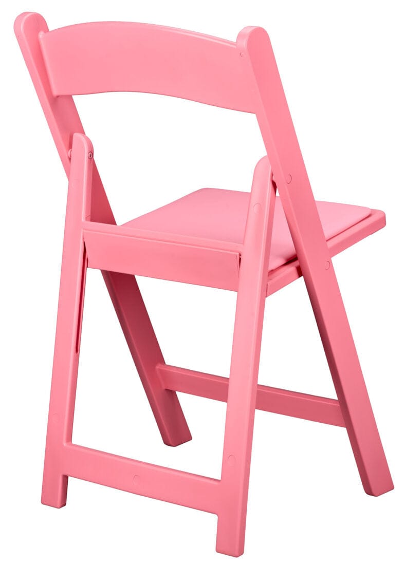 Chivari Pink ToughResin™ Folding Chair with Pink Vinyl Cushion CFRP-AX-T