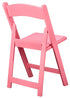 Chivari Pink ToughResin™ Folding Chair with Pink Vinyl Cushion CFRP-AX-T
